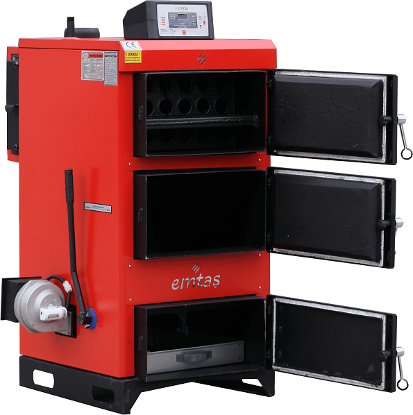 HEATING BOILERS WITH SOLID FUEL AUTOMATIC TEMPERATURE CONTROLLED 4 DOOR 3- PASS